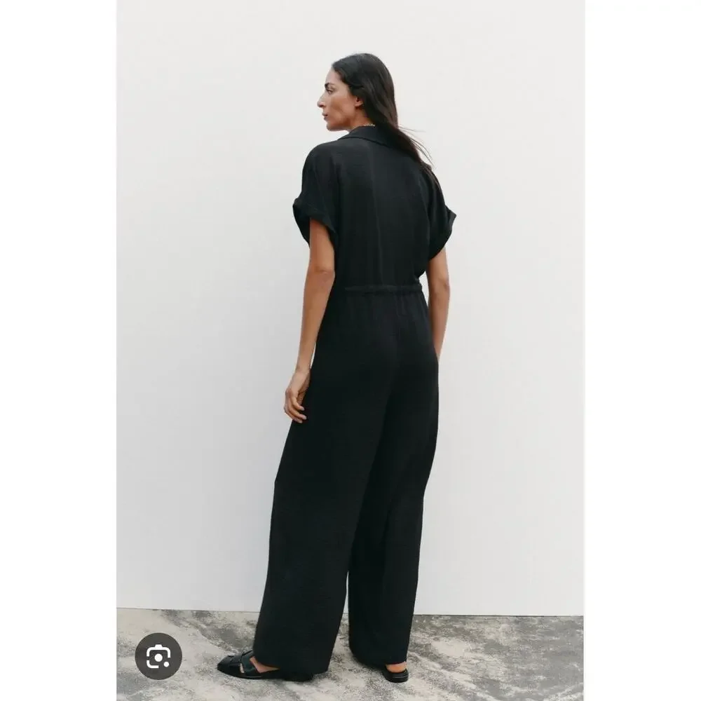 Zara Flowy Pocket Jumpsuit size M NEW - Picture 2 of 4